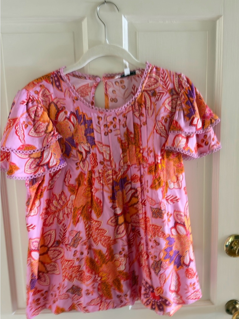 Rose & Olive Pink and Orange Floral Top